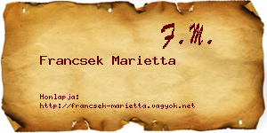 Francsek Marietta névjegykártya