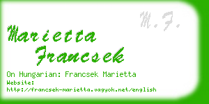 marietta francsek business card